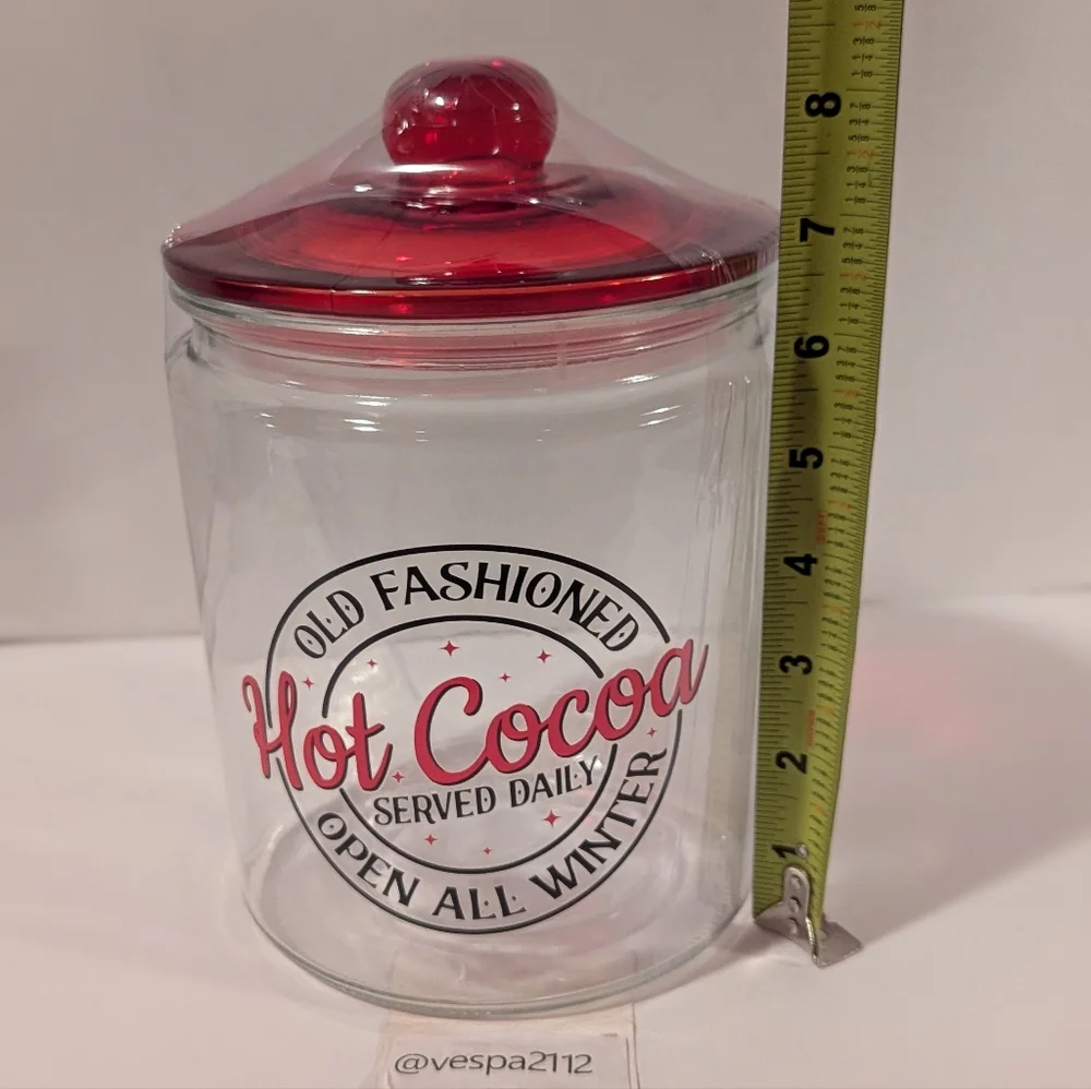 Target Bullseye Playground Christmas Hot Cocoa Glass Canister Cookie Jar